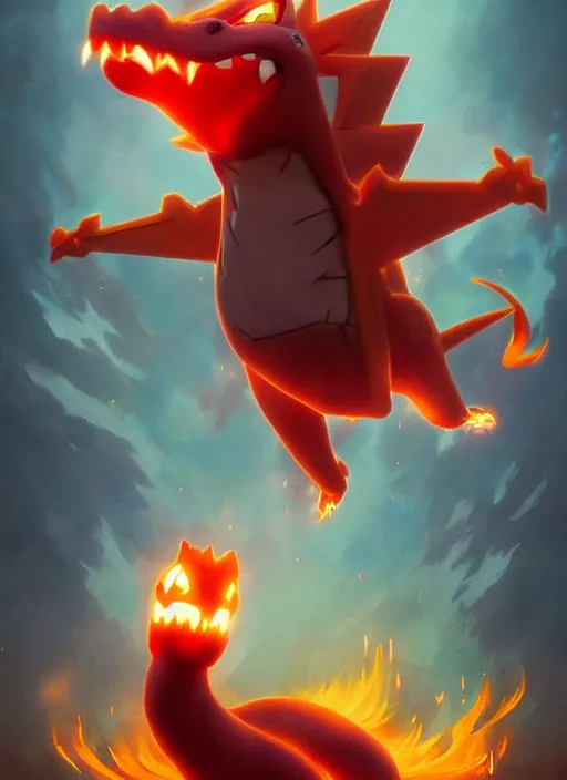 Image similar to pokemon charizard screaming fire coming out of mouth, epic scene, highly detailed, high quality, 8 k, 4 k, octane render, digital painting, alena aenami, tom bagshaw, lilia alvarado, karol bak, alphonse mucha, shinji aramaki