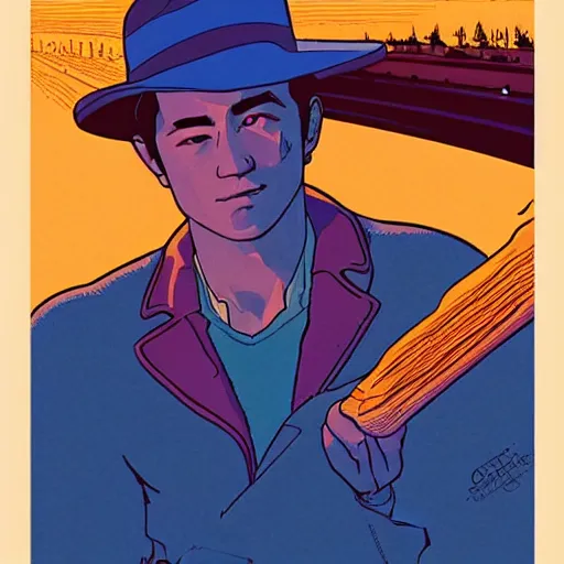 Image similar to joseph gordon - levitt retro minimalist portrait by jean giraud, moebius starwatcher comic, 8 k