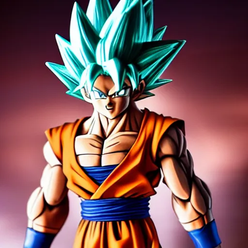 Image similar to a dragon ball goku miniatures Photorealistic HD 8k highlights and shadow detailed High Resolution