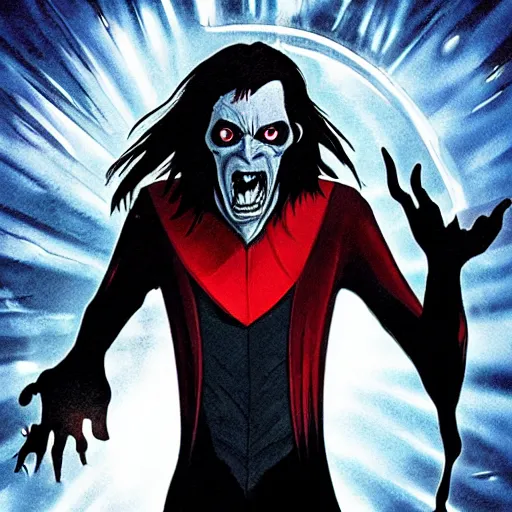 Prompt: new Morbius movie cover art