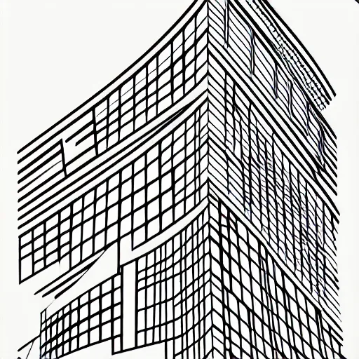 Image similar to an architectural dream, line vector art