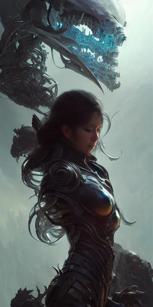 Image similar to Death is swallowed up in victory, artwork by artgerm, scifi, D&D, fantasy, intricately detailed, elegant, digital painting, smooth, sharp focus, art by greg rutkowski and Eric Wallis