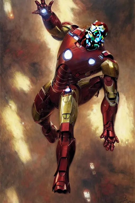 Prompt: iron man, painting by gaston bussiere, craig mullins, j. c. leyendecker, yoji shinkawa