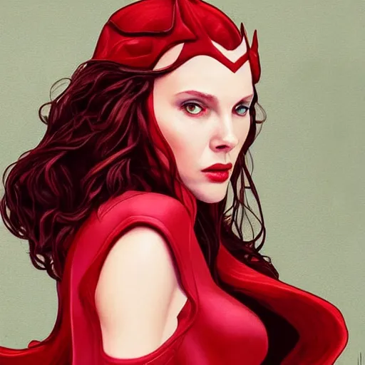 Image similar to the scarlet witch from marvel comics, artstation hall of fame gallery, editors choice, #1 digital painting of all time, most beautiful image ever created, emotionally evocative, greatest art ever made, lifetime achievement magnum opus masterpiece, the most amazing breathtaking image with the deepest message ever painted, a thing of beauty beyond imagination or words