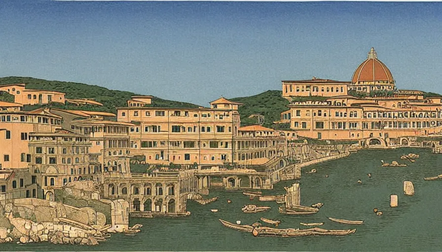 Image similar to italy historical sites by hasui kawase