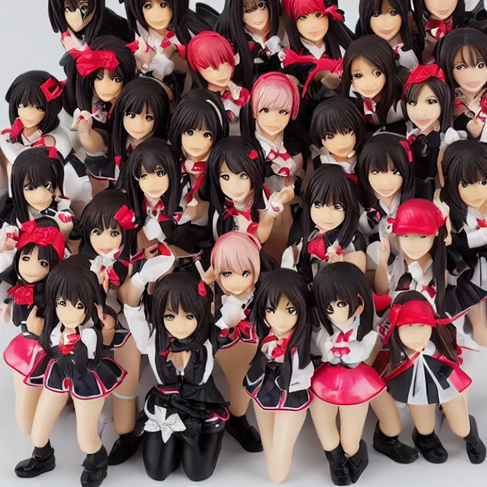 Image similar to figurines of japanese idols akb 4 7, i love you, detailed product photo