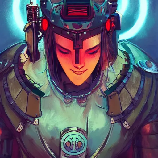 Image similar to cyberpunk viking helmet mask warrior goddess robot ninja fantasy, art gta 5 cover, official fanart behance hd artstation by jesper ejsing, by rhads, makoto shinkai and lois van baarle, ilya kuvshinov, ossdraws