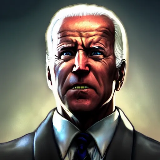 Prompt: joe biden as a street fighter character, cg animation, capcom, realistic, character select portrait, by artgerm, greg rutkowski, alphonse mucha, 3 d