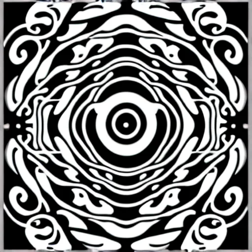 Image similar to black and white ocean wave luxury themed svg vector art panel for cnc plasma, laser, stencil, unique art nouveau deco hole through circuit design