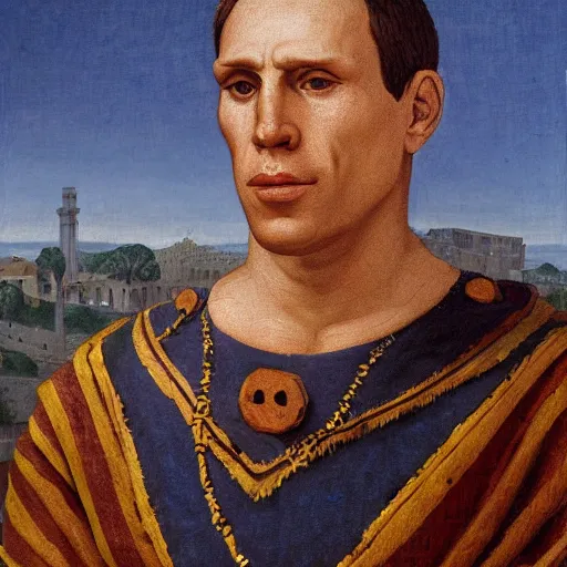 Image similar to Jerma985 in Ancient Rome, detailed, highly detailed, heroic, epic, complex, very detailed, realistic, HD quality, 8k resolution, body and headshot, Oil Painting, Italian Renaissance Painting of Jerma985, Italian Renaissance Painting Style, Renaissance Painting Style, Painting, Trending on Artstation