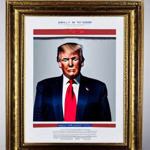 Prompt: donald trump as emperor of the usa, official portrait, official photography,