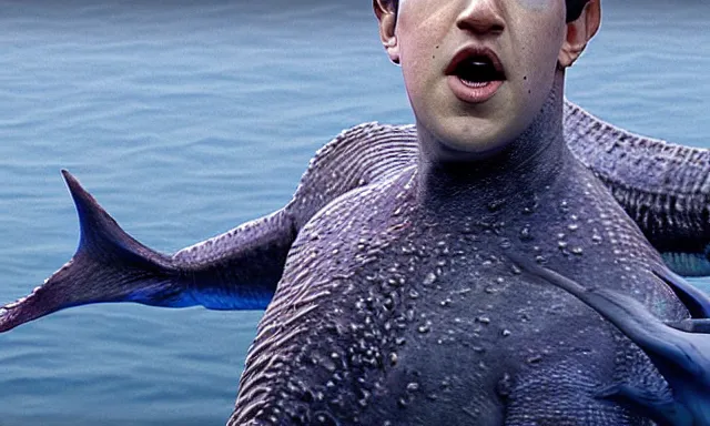 Image similar to mark zuckerberg as a fantastic sea creature, photorealistic, cinematic lighting, highly detailed, by guillermo del toro