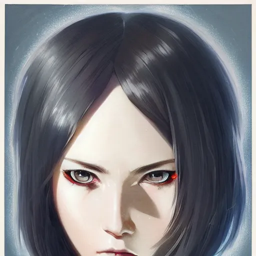 Prompt: A beautiful cyborg woman with big and cute eyes || VERY ANIME, fine-face, realistic shaded perfect face, fine details. Anime. realistic shaded lighting poster by Ilya Kuvshinov katsuhiro otomo ghost-in-the-shell, magali villeneuve, artgerm, Jeremy Lipkin and Michael Garmash and Rob Rey, trending on art station