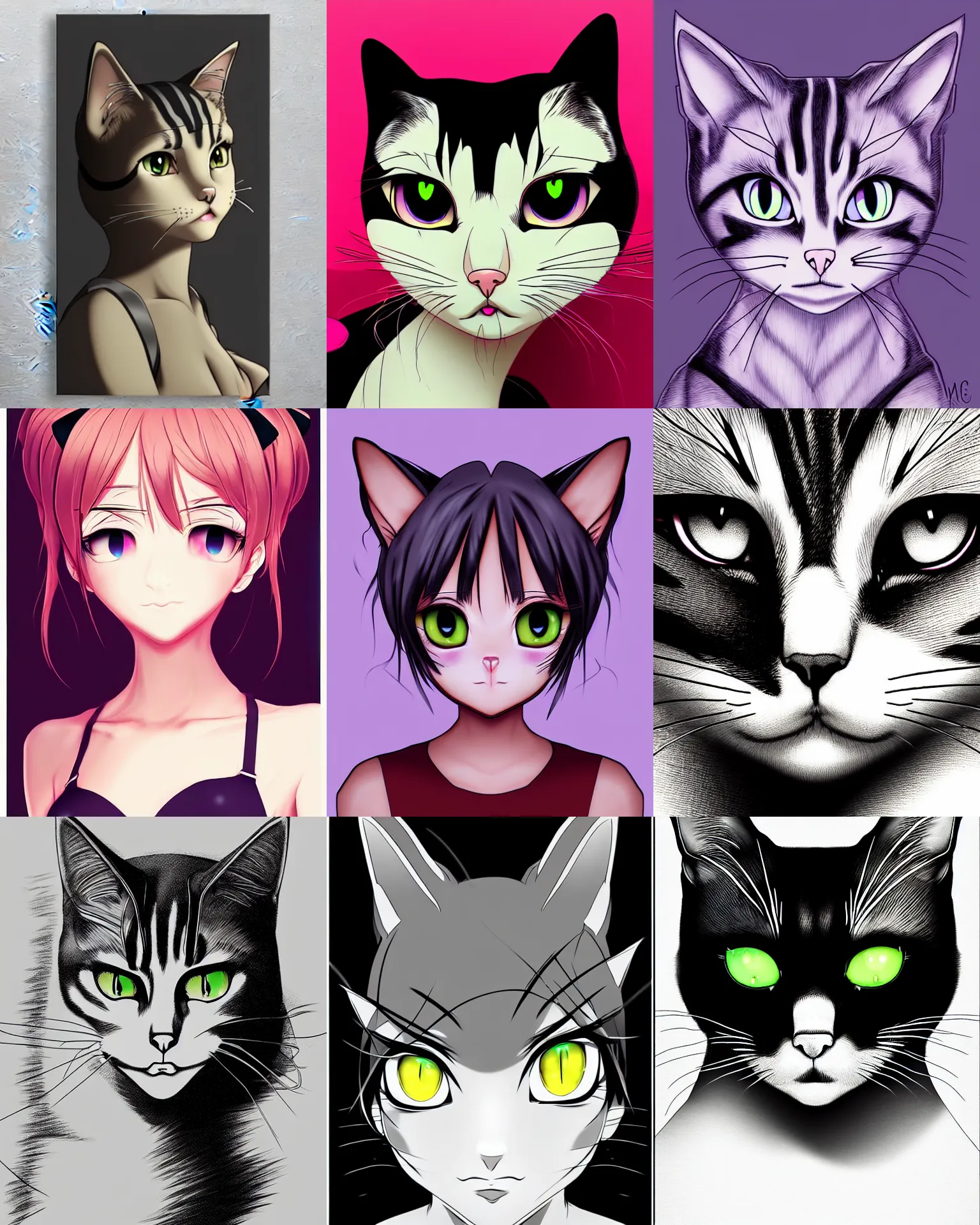 Prompt: toxic girl cat, fine - face, realistic shaded perfect face, fine details. anime. realistic shaded lighting poster