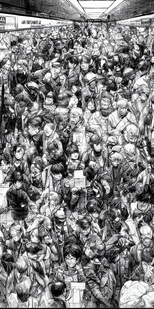 Image similar to scene from subway station by kim jung gi