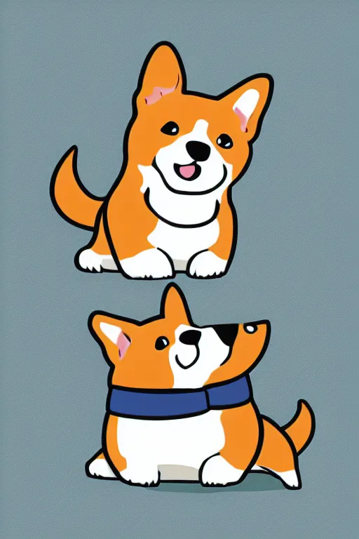 Image similar to Portrait of a corgi as a sumo wrestler, sticker, colorful, illustration, highly detailed, simple, smooth and clean vector curves, no jagged lines, vector art, smooth