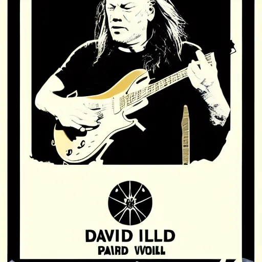 Prompt: david gilmour poster by shepard fairey