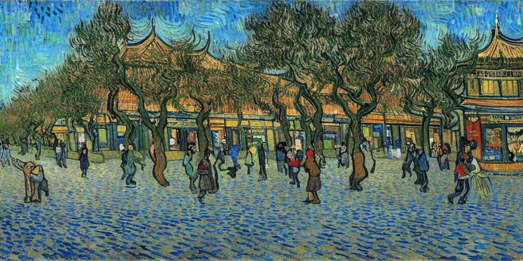 Image similar to the chengdu, by vincent van gogh