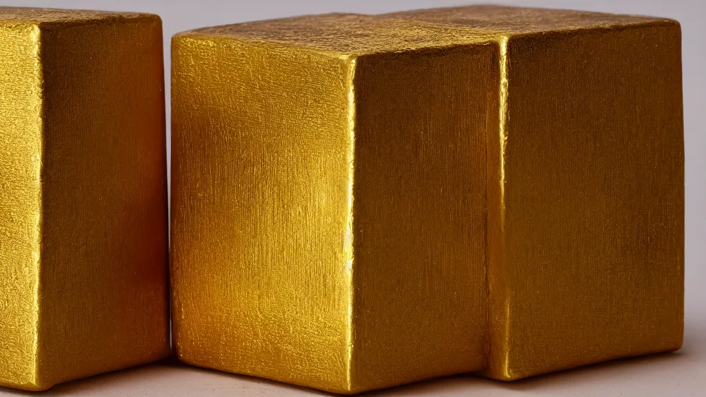 Prompt: a golden cube in a keum - boo gilding technique