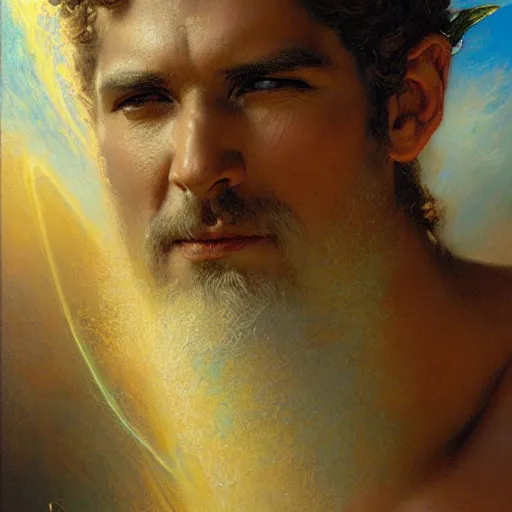 Image similar to stunning male god the creator of the earth, highly detailed painting by gaston bussiere, craig mullins, j. c. leyendecker, 8 k