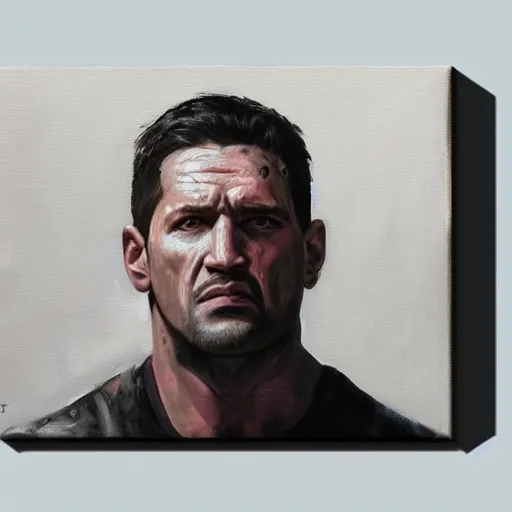 Prompt: Frank castle painting 4k detail