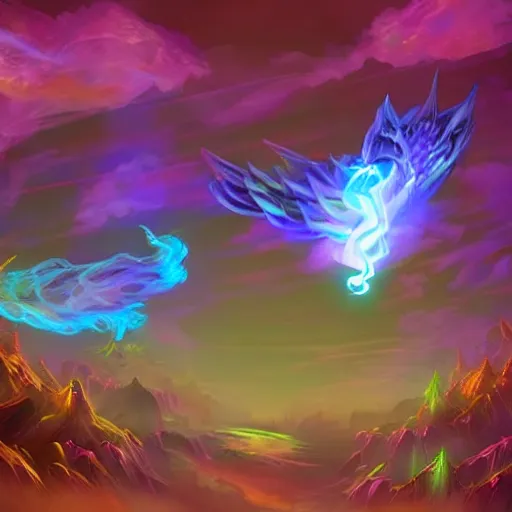 Prompt: glowing magic paper floating in the air, fantasy digital art, in the style of hearthstone artwork