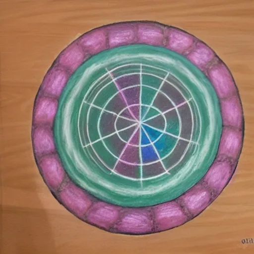 Prompt: medicine wheel using pastel colors in chalk