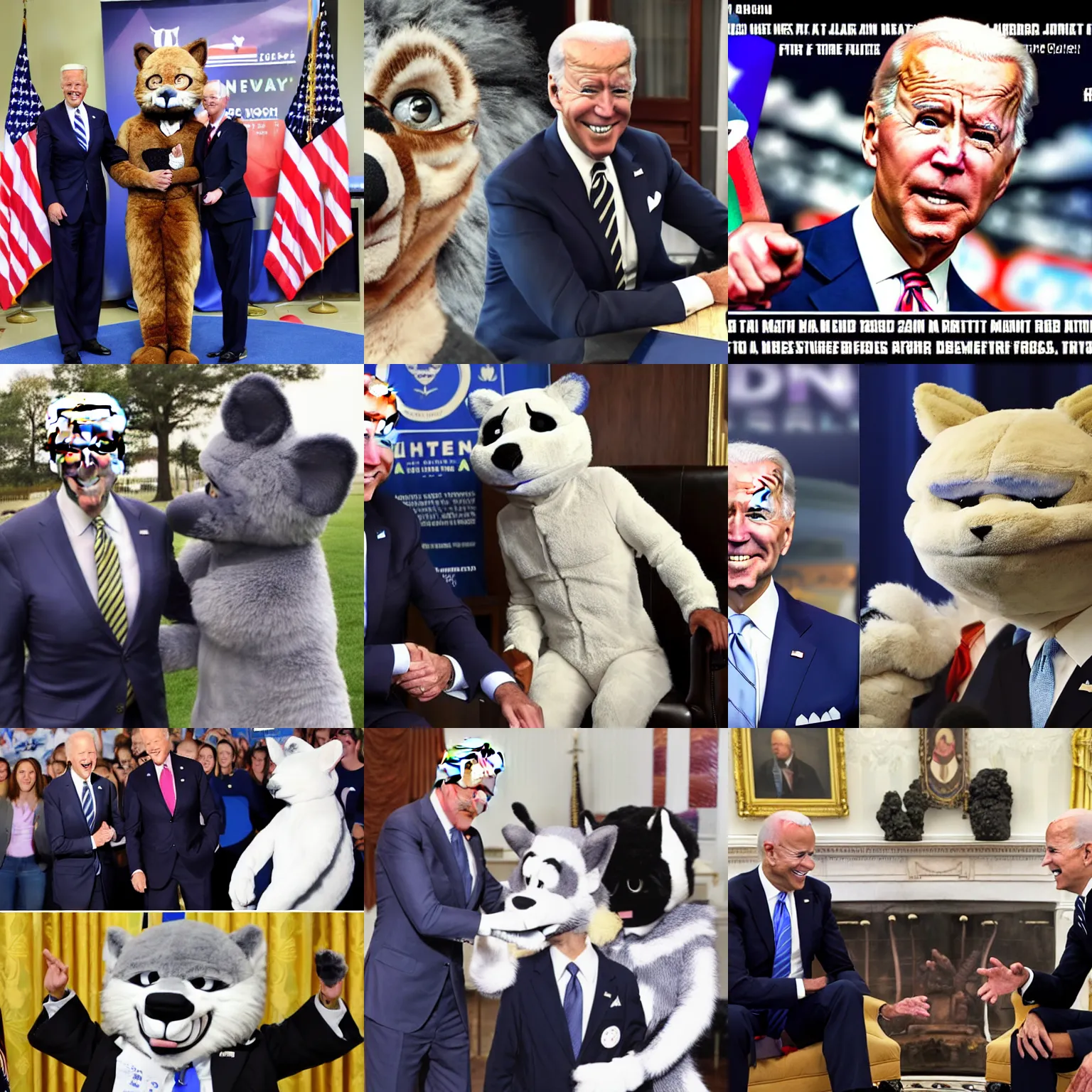 Prompt: joe biden meets furries