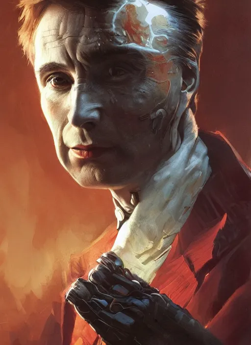 Image similar to Portrait Alan Partridge, marvel comics, dark, intricate, highly detailed, smooth, artstation, digital illustration by Ruan Jia and Mandy Jurgens and Artgerm and Wayne Barlowe and Greg Rutkowski and Frank Frazetta