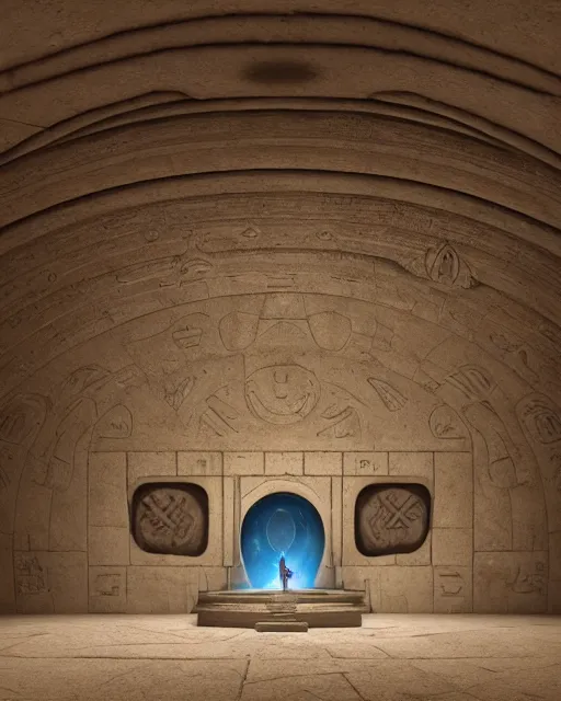 Image similar to greg rutkowski digital painting of an ornate and royal egyptian antechamber tomb, a circular pool in the tomb showing the galaxy, unreal engine, hyper realism, realistic shading, cinematic composition, blender render, octane render, hdr, detailed textures, photorealistic, ultrawide shot, 3 5 mm film