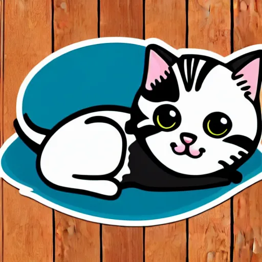 Prompt: cute kitten as an svg sticker, 2 d, flat, vector art