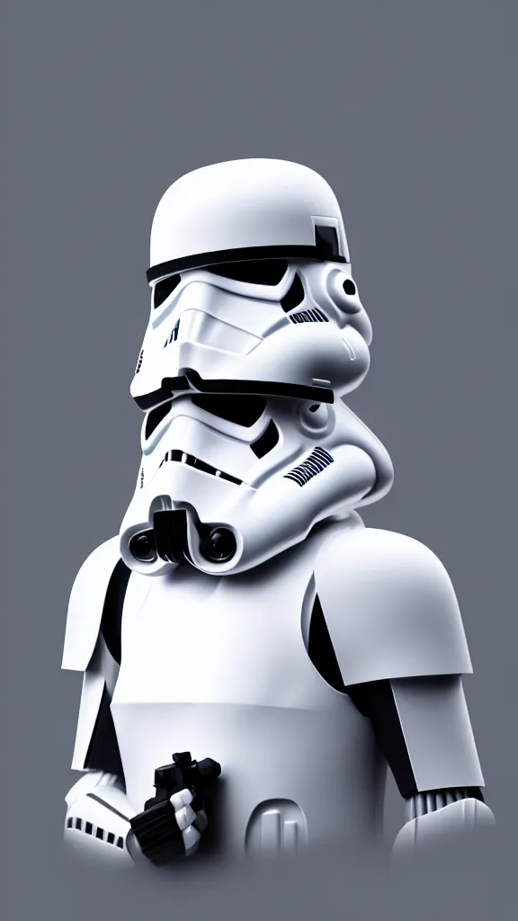 Image similar to a stormtrooper as a low - poly 3 d render - isometric. minimalistic. color harmony, 8 k detail, gallery quality, hd wallpaper, premium prints available, hyper - detailed, intricate design.