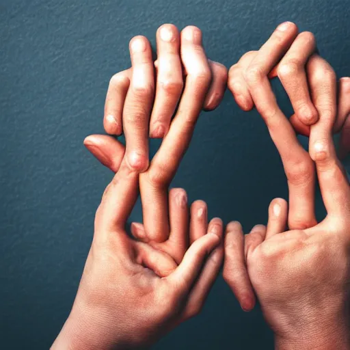 Prompt: photo of a perfectly symmetrical pair!! of hands