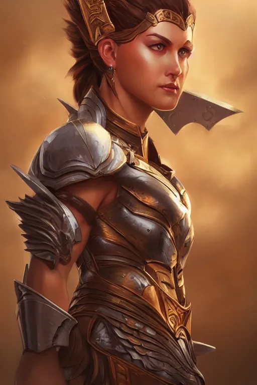 Image similar to amazon valkyrie athena, d & d, fantasy, portrait, highly detailed, headshot, digital painting, trending on artstation, concept art, sharp focus, illustration, art by artgerm and greg rutkowski and magali villeneuve