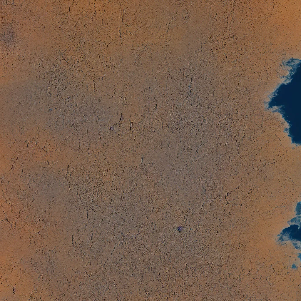 Prompt: satellite image of a vast desert landscape, photorealistic, high definition, high res, nasa