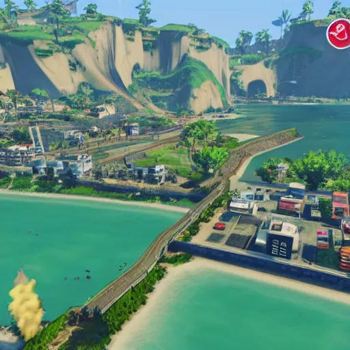 Prompt: screenshot of the Hidden Leaf Village in GTA 5