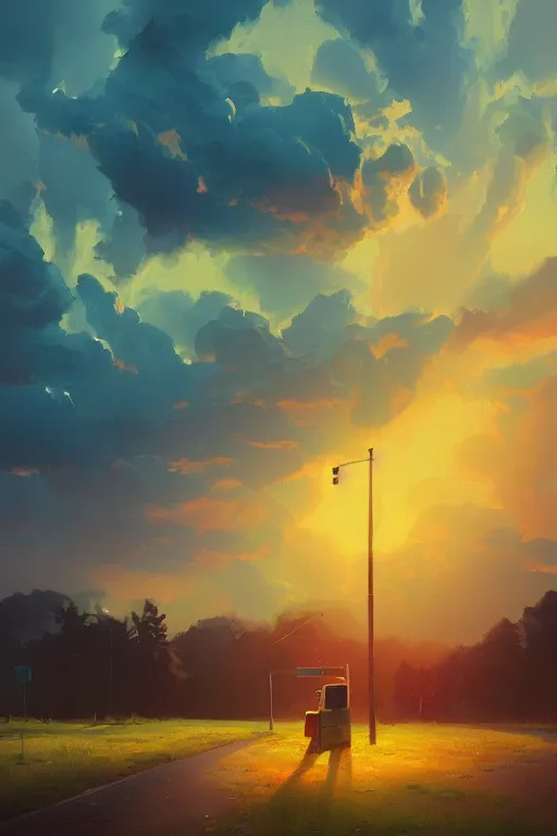 Prompt: enlightenment dramatic light, impressionist painting, colorful clouds, digital painting, artstation, simon stalenhag