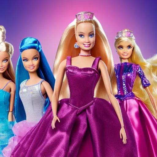 Prompt: barbie and the diamond castle live action remake, 4 k, film still