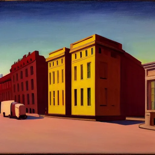 Image similar to painting of the end of the world in the style of Edward Hopper