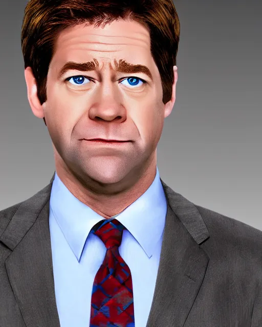 Image similar to jim halpert as a muppet. highly detailed felt. hyper real photo. 4 k.