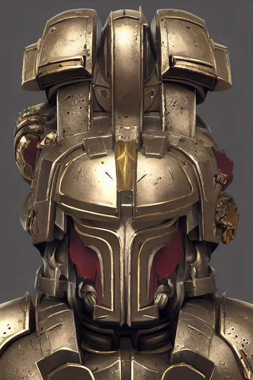 Image similar to armor portrait heros warhammer 4 0 k horus heresy fanart - the primarchs emperor by johannes helgeson animated with vfx concept artist & illustrator global illumination ray tracing hdr fanart arstation zbrush central hardmesh 8 k octane renderer comics stylized