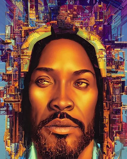 Prompt: 3 d vfx - drew struzan movie poster - art of an african jesus in a delorean, art style by james jean & hsiao - ron cheng, unreal engine render, digital illustration, sharp, intricate detail, volumetric lighting, ray tracing, soft light, colourful, claymation style, ernie barnes style, pinterest, artstation, behance