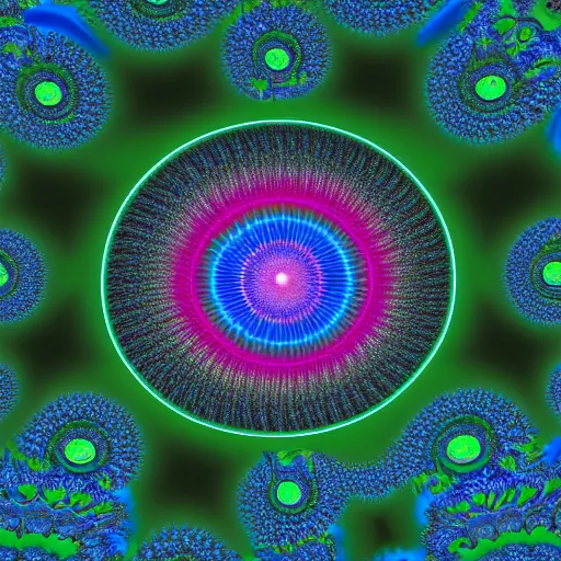 Image similar to the fractal portal at the psychedelic event horizon