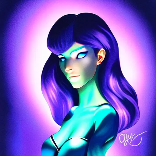 Image similar to a gemstone mineral in a dark studio room with Opal gemstone, in the style of artgerm.