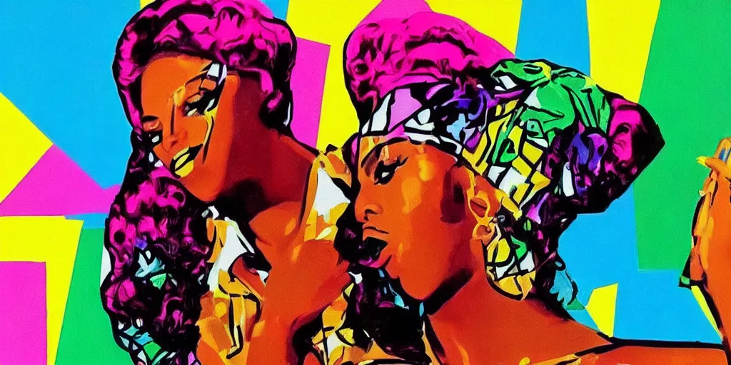 Prompt: a vintage photo of beyonce in a 1 9 2 0 pop art paintin, digital art, extra realism