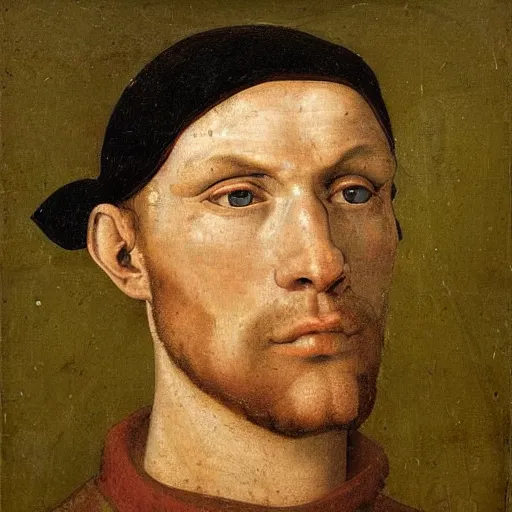 Image similar to A 14th century italian renaissance oil painting of Jerma985, portrait of Jerma985, grainy, realistic, very realistic, hyperrealistic, highly detailed, very detailed, extremely detailed, very neat, very epic, very cool, detailed, trending on artstation