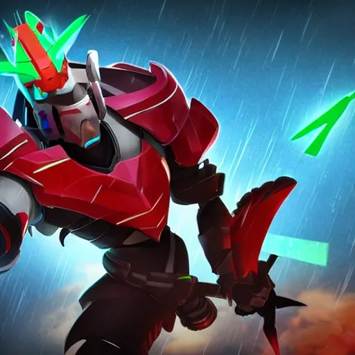 Image similar to Darius from league of legends as a risk of rain 2 character