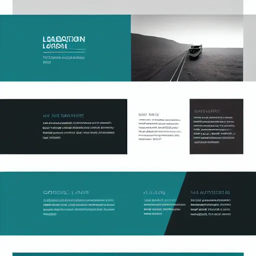 Prompt: contemporary landing page design for a freelance designer, teal and black colour palette, template layout, graphic design