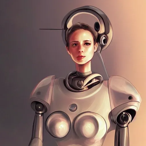 Prompt: a beautiful robot maid, art by ilya kushinov and wlop