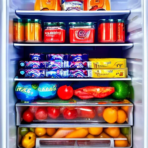 Prompt: a photo of the inside of a refrigerator
